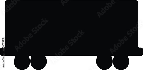Vector Illustrator Cargo Train Freight Wagon Delivery Silhouette