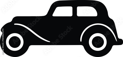 Vector Illustrator Classic Car Transportation Design Auto Vehicle Silhouette