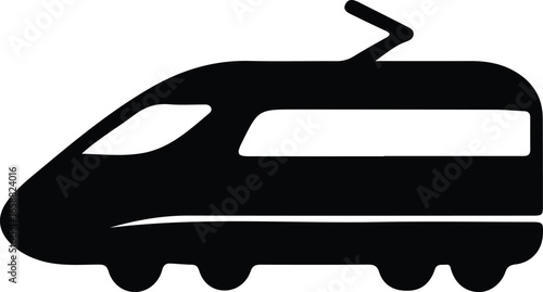 Vector Illustrator High Speed Train Transportation Modern Vehicle Silhouette