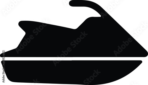 Vector Illustrator Personal Watercraft Jet Ski Boat Watersport Silhouette