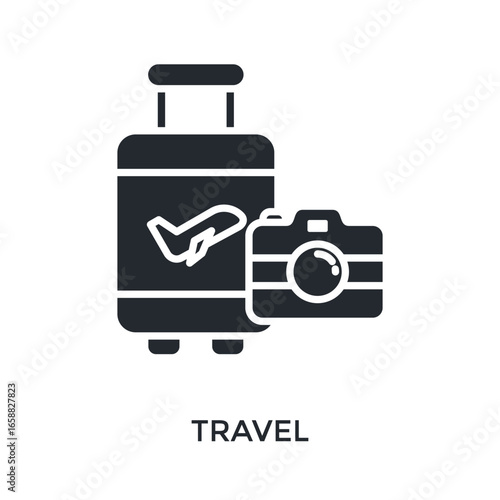Travel Icon Glyph Style. Vector Illustration For Graphic Design