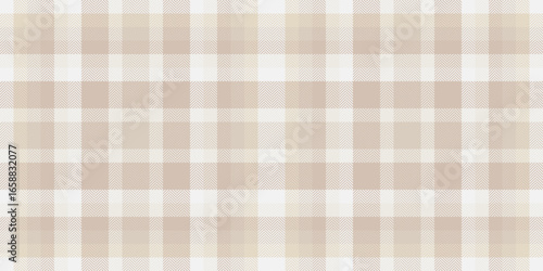 Thin plaid seamless textile, vertical pattern fabric texture. 30s tartan check background vector in light and white colors.