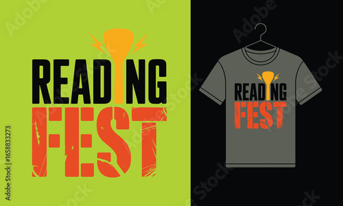 Reading Fest T-Shirt Design with Light Bulb Graphic for Book and Literary Events