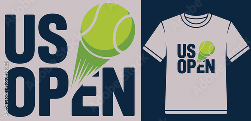 US Open Tennis T-Shirt Design Vector Illustration for Sports Enthusiasts and Apparel