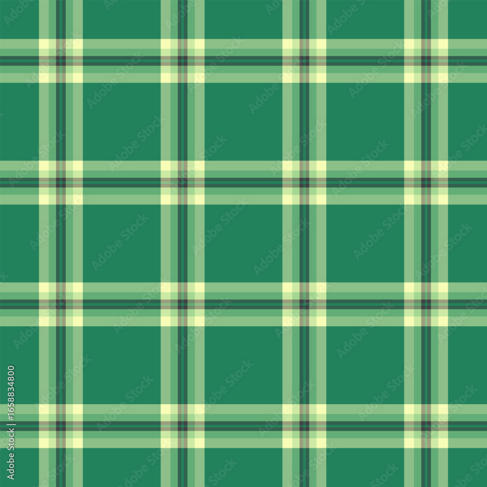 Fototapeta premium Seamless plaid pattern in green tones. Versatile for backgrounds, textiles, or graphic design. Evokes a classic, earthy, and calming aesthetic. Ideal for adding texture.