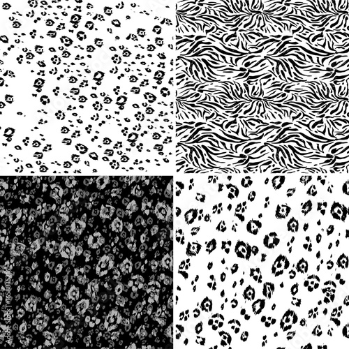 Monochrome animal skin set