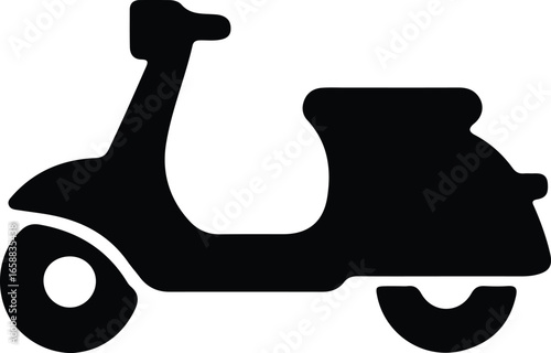 Vector Illustrator Scooter Moped Simplified Graphic Illustration Transportation Vehicle Silhouette
