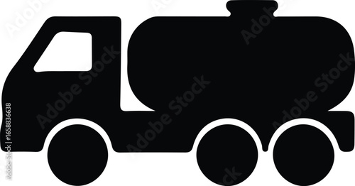 Vector Illustrator Tank Truck Vehicle Logistics Transportation Silhouette
