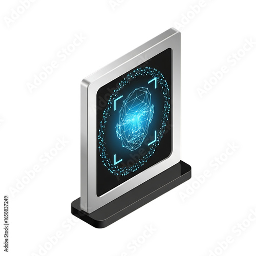 Digital glowing memorial plaque representing futuristic remembrance.