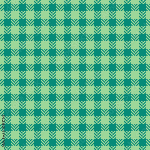Classic green  teal plaid pattern. Versatile background for textiles, paper goods, or web design. Evokes vintage, rustic,  natureinspired themes.
