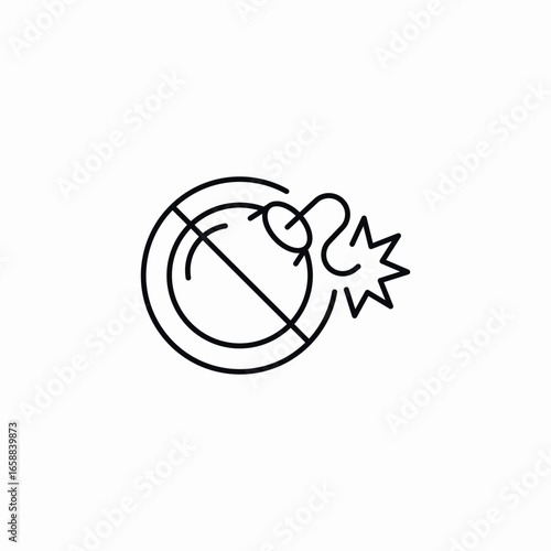 bomb prohibited icon sign vector
