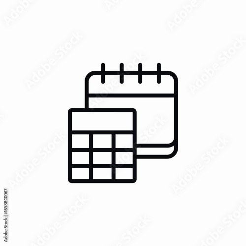 calculator calendar schedule icon sign vector