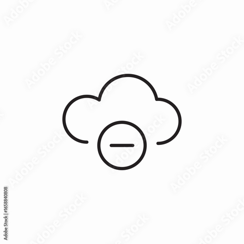 cloud minus remove icon sign vector