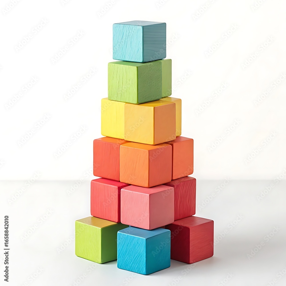 Obraz premium building blocks isolated on white