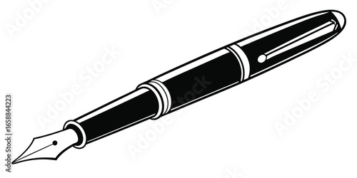 Pen vector icon isolated on white background. fountain pen vector.