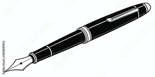 Pen vector icon isolated on white background. fountain pen vector.