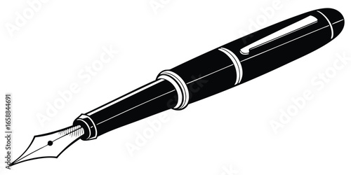 Pen vector icon isolated on white background. fountain pen vector.