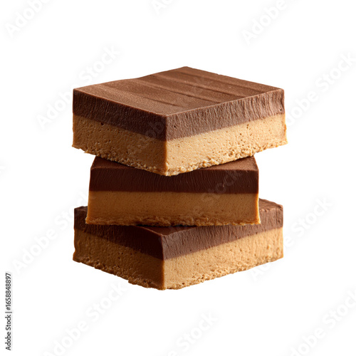 Stack of Delicious Chocolate Peanut Butter Fudge Squares