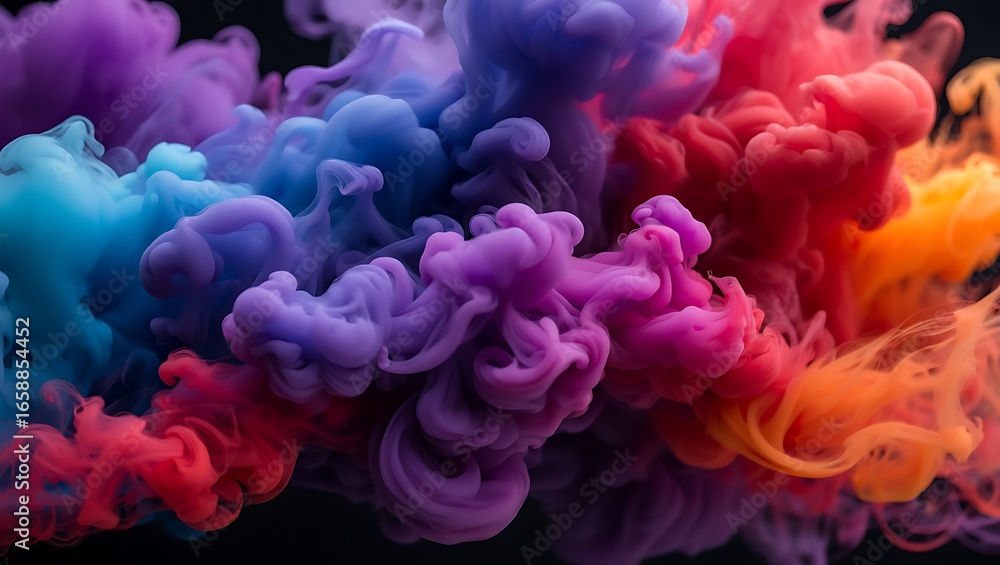 Fototapeta premium Vibrant Colorful Smoke Explosion Abstract Art