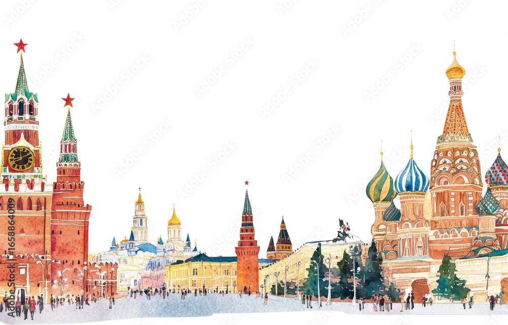 Fototapeta premium PNG Red square in Moscow architecture building landmark.