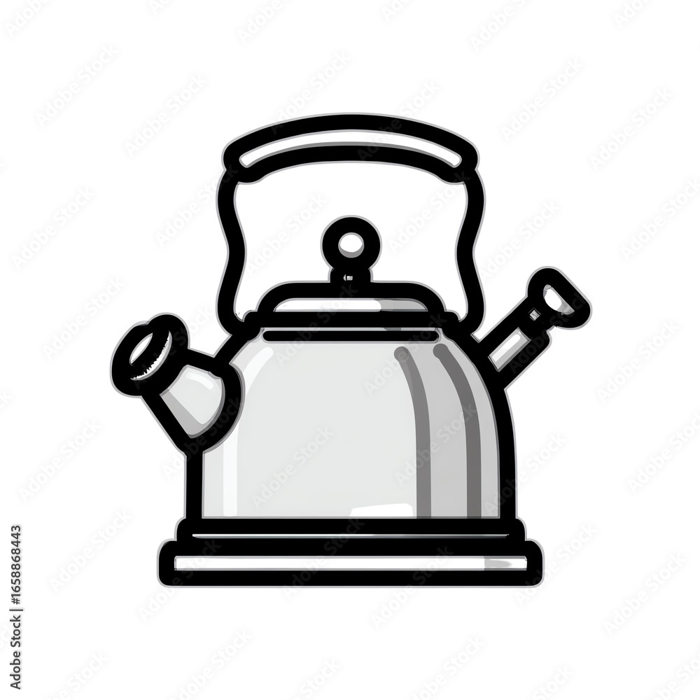 Obraz premium A stylish kettle icon, perfect for adding a touch of modern elegance to any kitchen design.