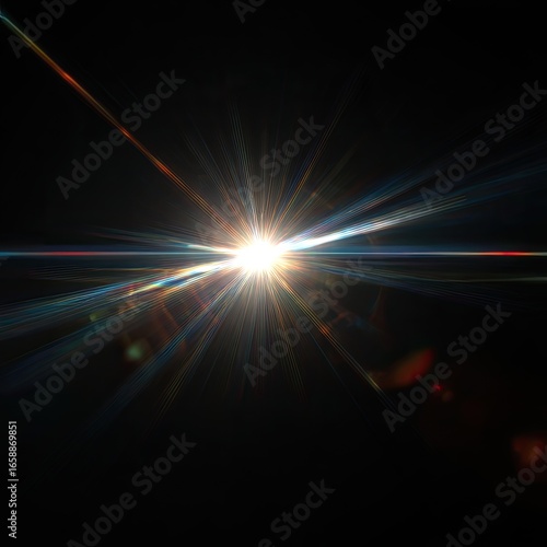 Wallpaper Mural Bright starburst lens flare, night sky, space background, design element Torontodigital.ca