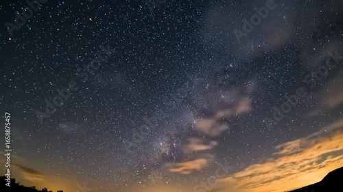 Mystic Night Sky Displaying Stars And Milky Way Galaxy