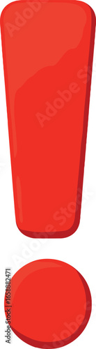 An expressive red exclamation mark stands tall, paired with a soft shadow. Positioned in the center, it commands attention as a sign of importance or