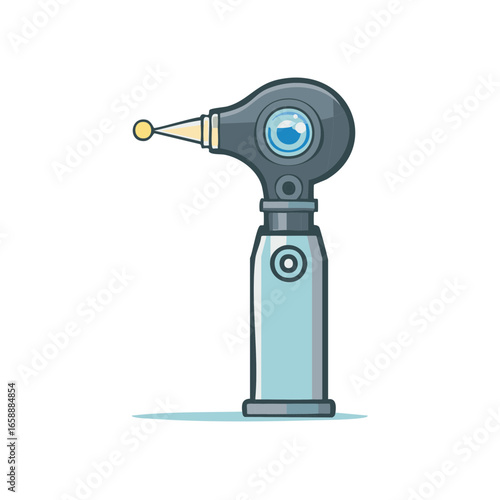 Cartoon Otoscope for Ear Exam Illustration Medical Tool Diagnostic Equipment