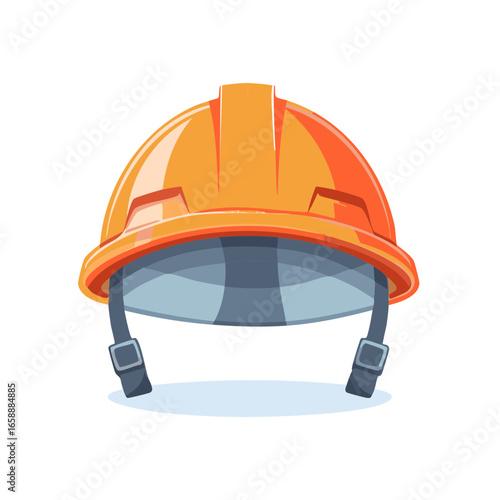Isolated Illustration of an Orange Hard Hat, Protective Safety Gear