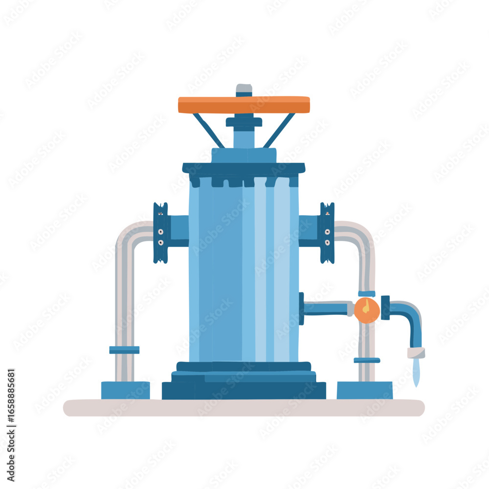 Fototapeta premium Industrial Water Treatment System with Pipes and Valve for Purification Process