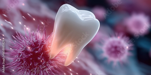 Tooth protection against bacteria: oral health and hygiene imagery