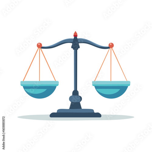 Scales of Justice Illustration Balancing Legal Scales of Justice Flat Vector