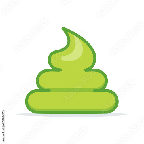 Stylized pile of green wasabi paste vector image for graphic design projects