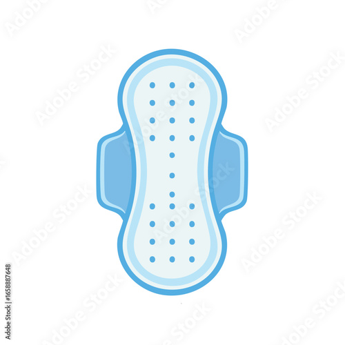 Sanitary Pad in Blue Cartoon Style for Feminine Hygiene Needs