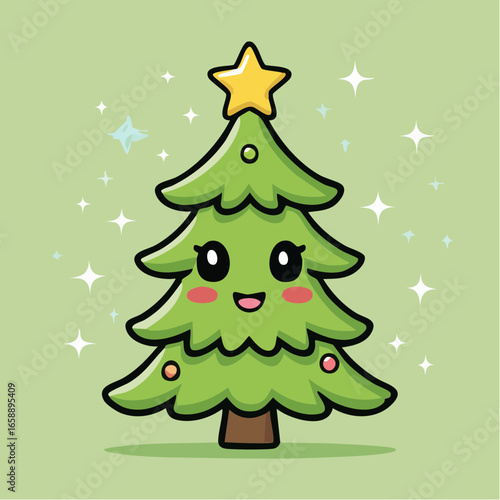 Cute Christmas tree illustration