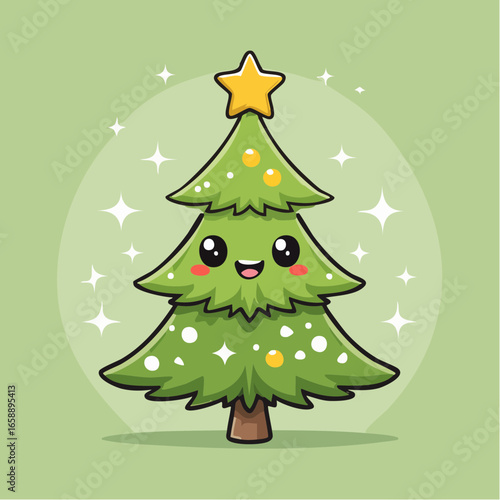 Cute Christmas tree illustration