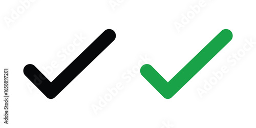 Hand Drawn Green Check Mark Illustration on Transparent Background