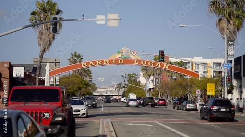 Iconic Barrio Logan neighborhood sign in San Diego, California