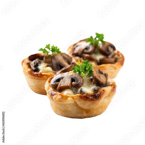 Delicious Mushroom and Cheese Tartlets - Appetizer Food Photography
