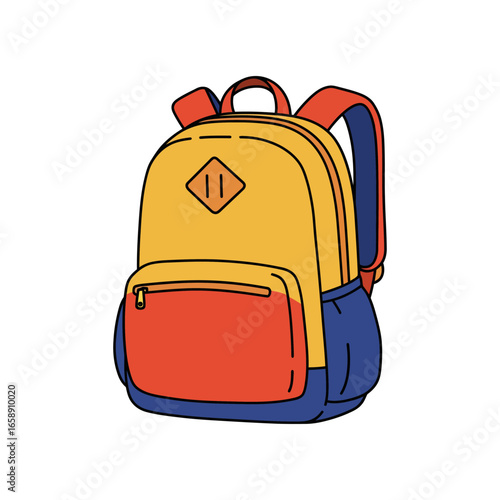 Backpack for elementary school a colorful schoolbag for carrying books and supplies perfect for back-to-school promotions and educational materials bright and fun