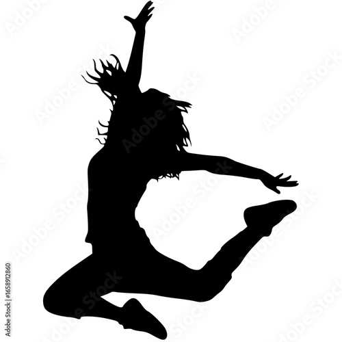 silhouette of a woman jumping