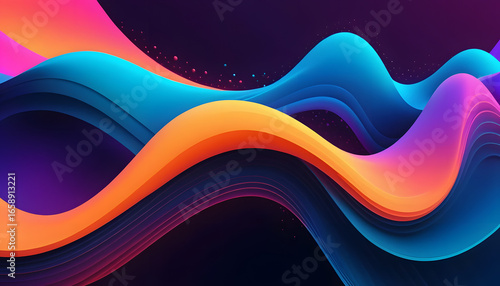 Vibrant Abstract Colorful Wave Background with Flowing Gradient Lines