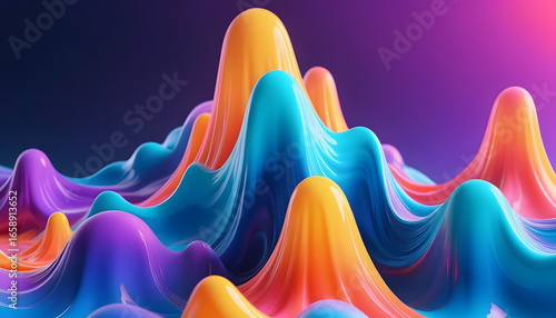 Vibrant Abstract Colorful Wave Background with Flowing Gradient Lines