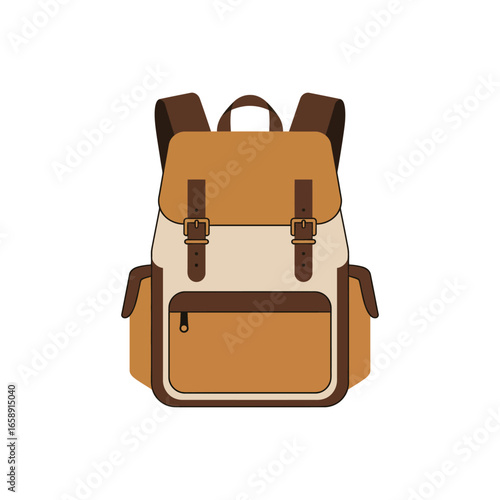 Vintage backpack a practical travel companion for hiking excursions and college commutes its classic design evoking a sense of adventure and student life.