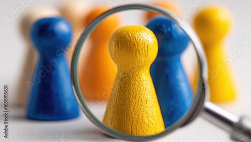 Magnified wooden figurine