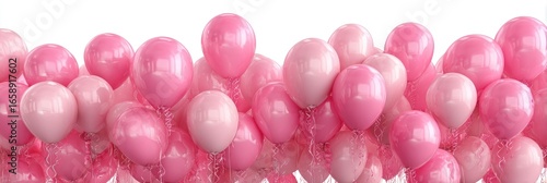 Fototapeta Pink balloons clustered together (1)