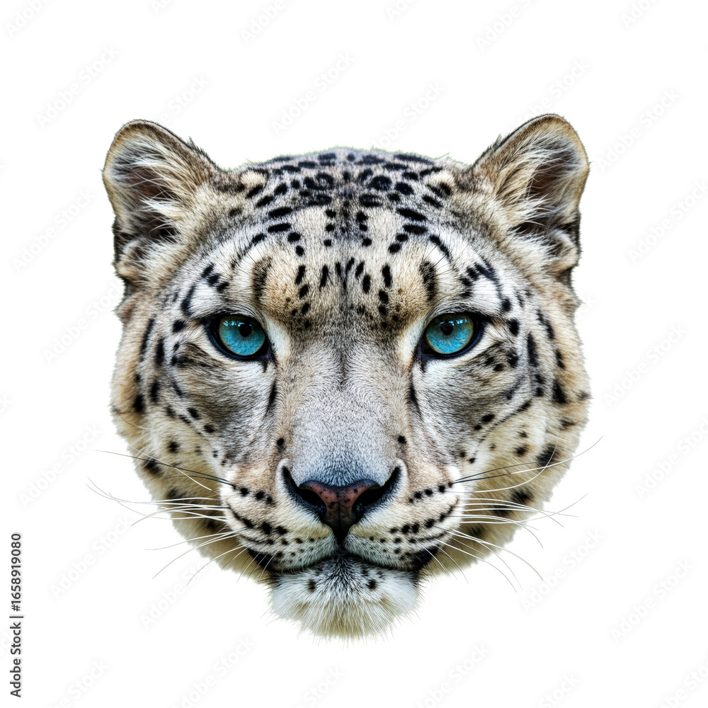 Fototapeta premium Snow Leopard isolated on white background