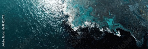 Aerial view of water with abstract patterns