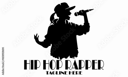 Hip hop rapper logo design and hip hop rapper vector illustration